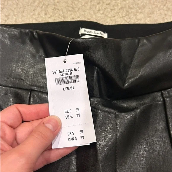 NWT Abercrombie & Fitch Vegan Leather Front Slit Legging Pants
